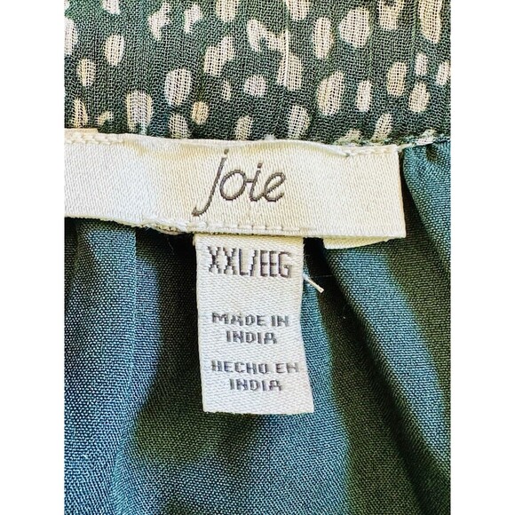 JOIE Size XXL Arctic Animal Spot Sheer Lined Dress Boho Peasant Cottagecore - Picture 11 of 14